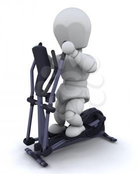 3D render of a man on a crosstrainer