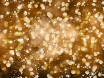 Gold Christmas background with sparkles and stars design