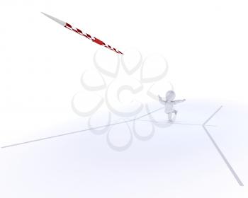 3D render of a man throwing the javelin