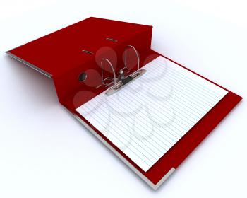 3D Render of Lever Arch Ring Binder