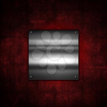 Grunge Metal background with a shiny metallic plate