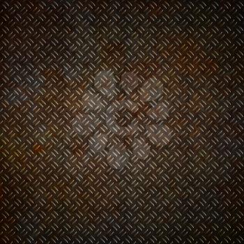 Metal plate background with a grunge rust effect