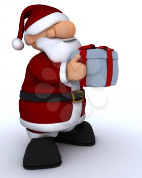 3D Render of a Cute Santa Claus Charicature