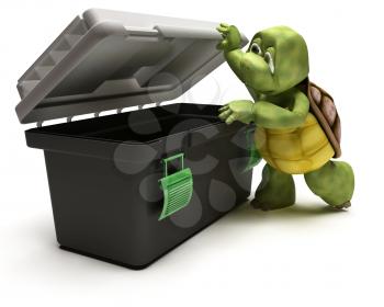 3D render of a Tortoise with toolbox