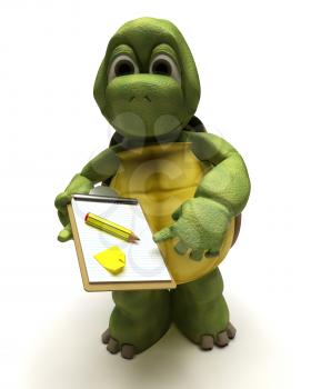 3D render of a tortoise delivering a parcel