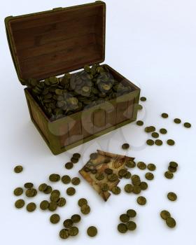 3D render of a Pirates treasure chest