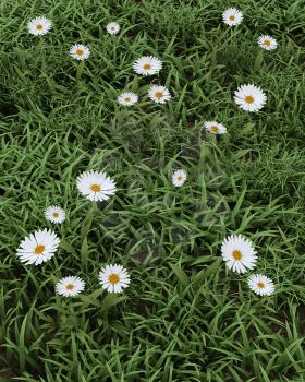 3D render of spring flowers in bloom