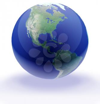 A 3d globe with a shine and depth effected added to it. 