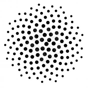 Computer generated dot spiral pattern background. Use as mask or design element.