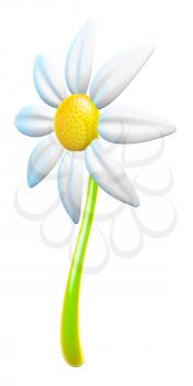 Simple daisy design element, 3d. Pattern in middle is genuine fibonacci pattern. 