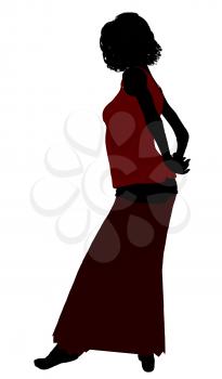 Royalty Free Clipart Image of a Woman in a Long Skirt