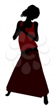 Royalty Free Clipart Image of a Woman in a Long Skirt