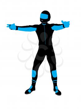 Royalty Free Clipart Image of a Biker