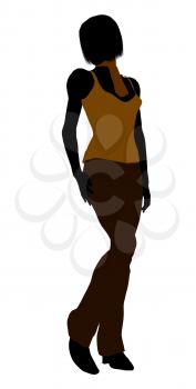 Royalty Free Clipart Image of a Girl in Casual Clothes