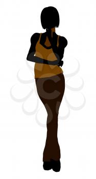 Royalty Free Clipart Image of a Girl in Casual Clothes