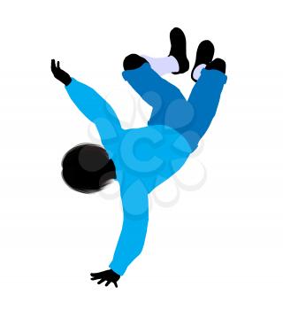 Royalty Free Clipart Image of a Boy Doing a Flip