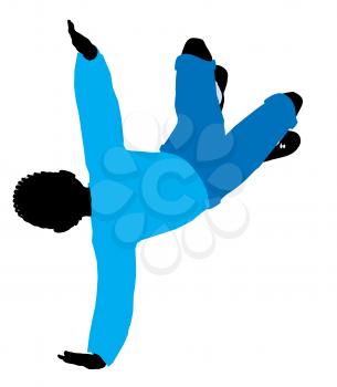 Royalty Free Clipart Image of a Boy Doing a Flip