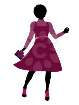 Royalty Free Clipart Image of a Girl in Pink