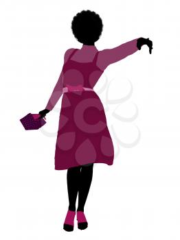 Royalty Free Clipart Image of a Girl in Pink