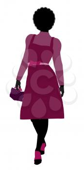 Royalty Free Clipart Image of a Girl in Pink