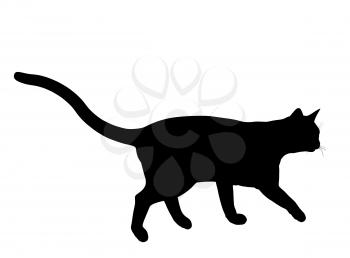 Royalty Free Clipart Image of a Black Cat