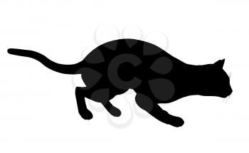 Black cat art illustration silhouette on a white background