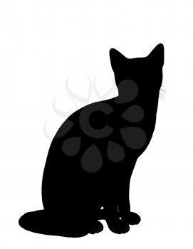 Royalty Free Clipart Image of a Black Cat