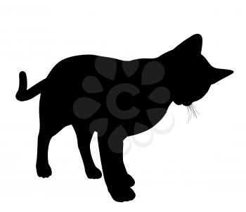 Royalty Free Clipart Image of a Black Cat