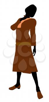 Royalty Free Clipart Image of a Woman in Conservative Clothes