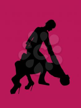 Royalty Free Clipart Image of a Couple Dancing