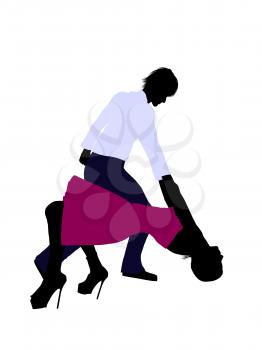 Royalty Free Clipart Image of a Couple Dancing