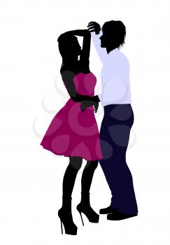 Royalty Free Clipart Image of a Couple Dancing