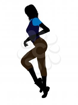 Royalty Free Clipart Image of a Girl in a Blue Top