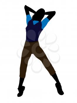 Royalty Free Clipart Image of a Girl in a Blue Top