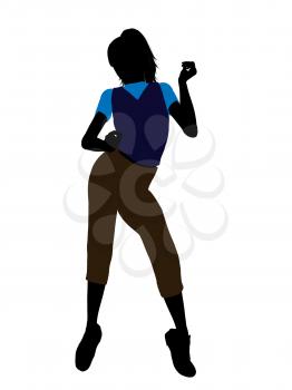 Royalty Free Clipart Image of a Woman in a Blue Top