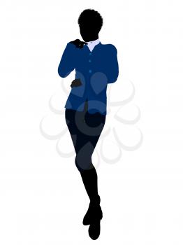 Royalty Free Clipart Image of a Woman in a Blue Blouse