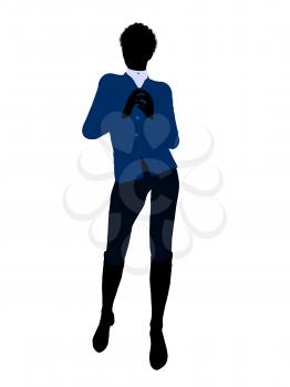 Royalty Free Clipart Image of a Woman in a Blue Blouse