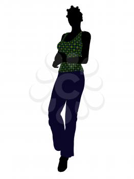 Royalty Free Clipart Image of a Woman in a Green Top