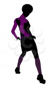 Royalty Free Clipart Image of a Girl in a Black Jumper