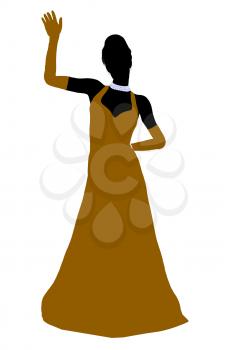 Royalty Free Clipart Image of a Woman in an Evening Gown