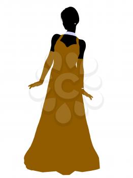 Royalty Free Clipart Image of a Woman in an Evening Gown