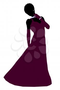 Royalty Free Clipart Image of a Woman in an Evening Gown