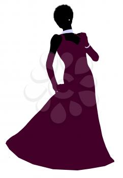 Royalty Free Clipart Image of a Woman in an Evening Gown