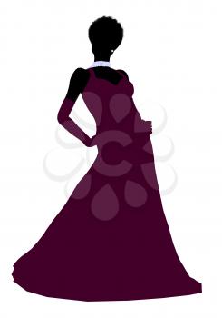 Royalty Free Clipart Image of a Woman in an Evening Gown