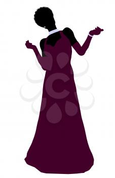 Royalty Free Clipart Image of a Woman in an Evening Gown