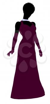 Royalty Free Clipart Image of a Woman in an Evening Gown