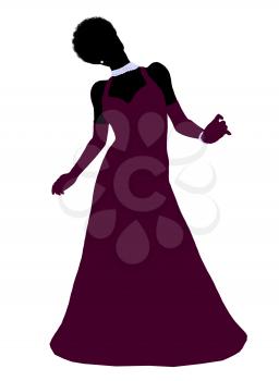 Royalty Free Clipart Image of a Woman in an Evening Gown