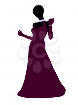 Royalty Free Clipart Image of a Woman in an Evening Gown