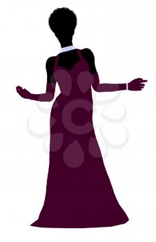 Royalty Free Clipart Image of a Woman in an Evening Gown