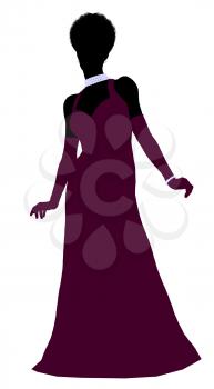 Royalty Free Clipart Image of a Woman in an Evening Gown